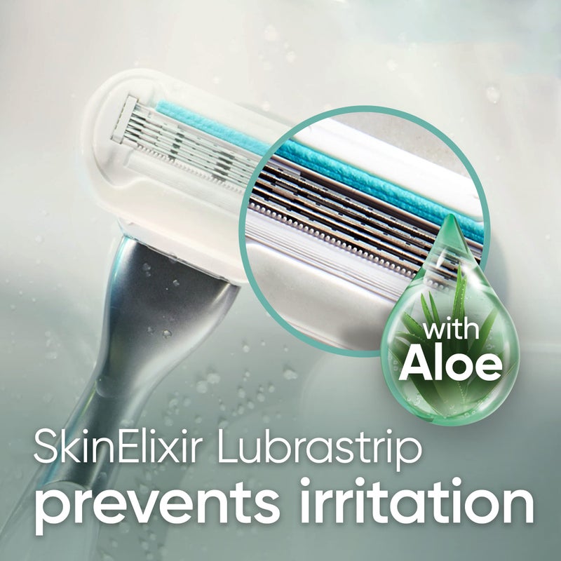 Gillette Venus Extra Smooth Sensitive Razor for Women, Includes 1 Reusable Razor Handle + 2 Refills, for Sensitive Skin with Metal Handle and Shower Holder - Image 2