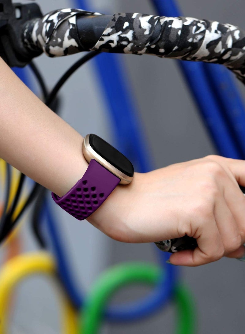 SOLARAE Elastic Strap Compatible with Fitbit Versa 3 for Fitbit Sense Strap,Adjustable Nylon Sports Straps for Women Men, Breathable（4Pcs） - Image 3