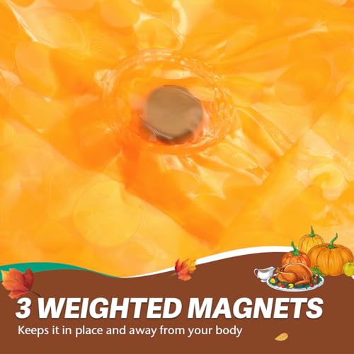 Ga-Geetopia Fall EVA Orange Thin Shower Curtain Liner, Pebble Pattern 72x72 Inch Lightweight Plastic Bathroom Shower Showroom Inner Curtain with Rustproof Metal Grommets and Weighted Magnets - Image 5