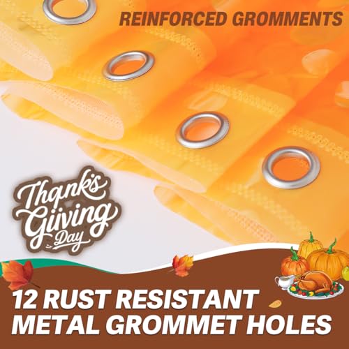Ga-Geetopia Fall EVA Orange Thin Shower Curtain Liner, Pebble Pattern 72x72 Inch Lightweight Plastic Bathroom Shower Showroom Inner Curtain with Rustproof Metal Grommets and Weighted Magnets - Image 4