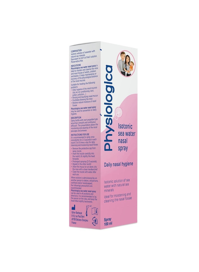 Physio-logica Isotonic Sea Water Nasal Spray 100Ml