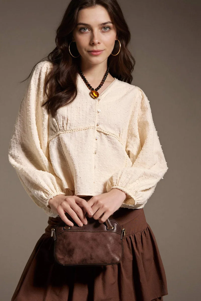 ديفاكتو Regular Fit Muslin Long Sleeve Tunic