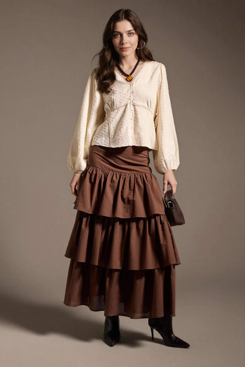 ديفاكتو Regular Fit Muslin Long Sleeve Tunic