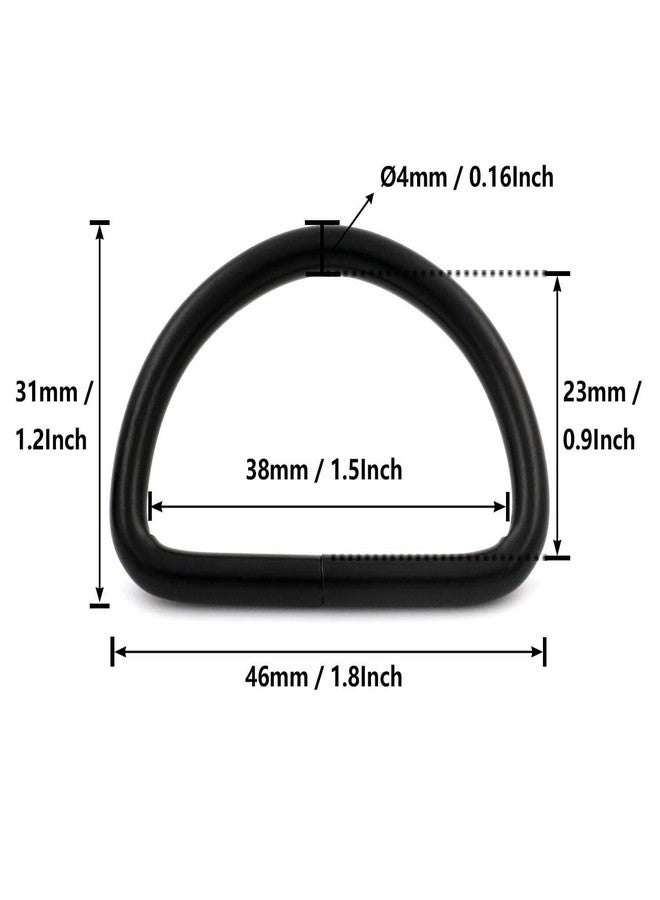 BIKICOCO Metal D-Rings Buckle, 1-1/2 Inch Non-Welded for Webbing Sewing DIY - Black - Pack of 20 - Image 2