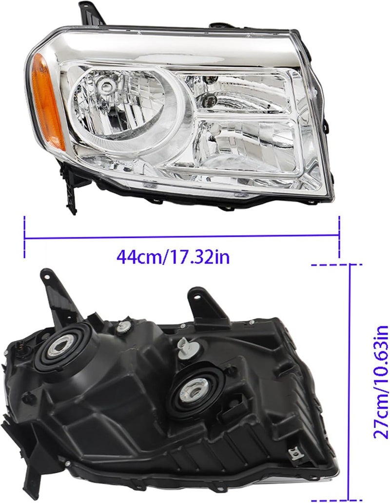 TJHSM Headlight Assembly Replacement for 2012-2015 Honda Pilot - Left & Right Side - Image 5
