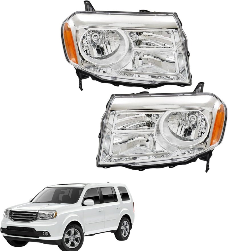 TJHSM Headlight Assembly Replacement for 2012-2015 Honda Pilot - Left & Right Side - Image 1