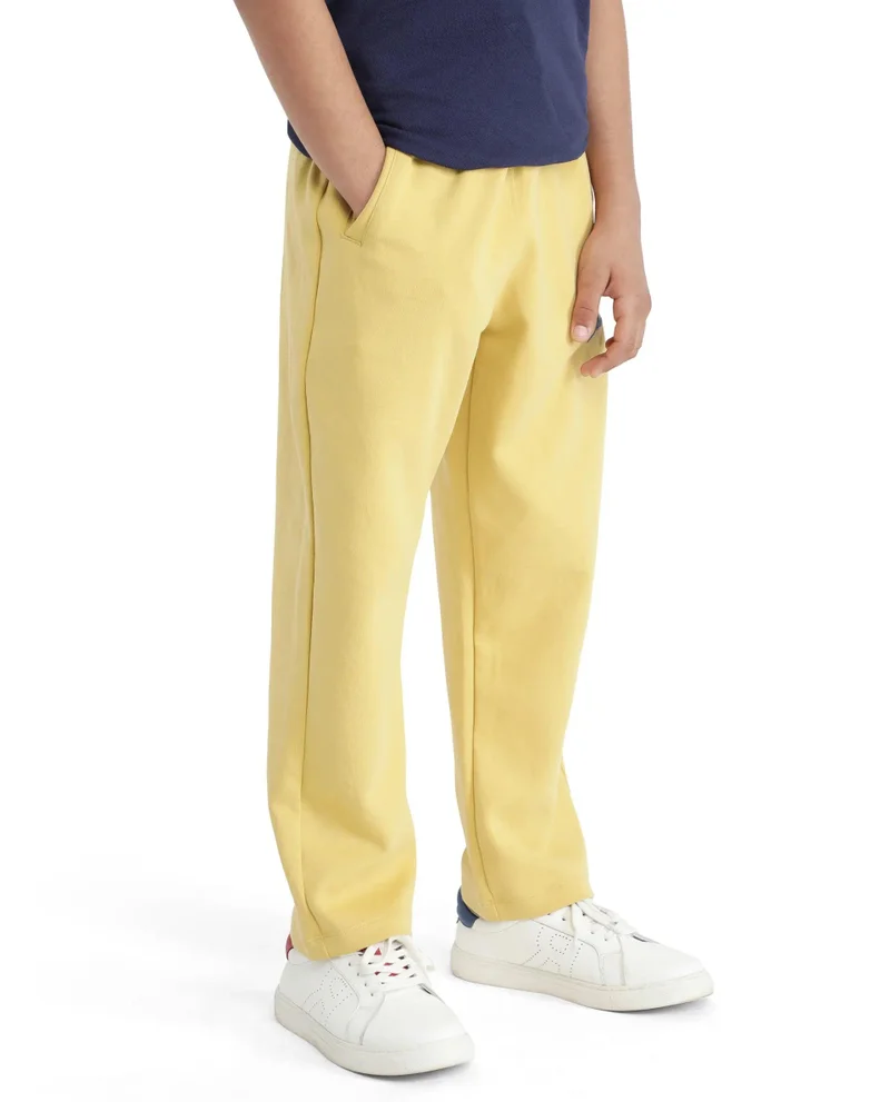 Rare Ones Rare Ones Kids Kan Yellow Cotton Poly Flock Print Trackpant