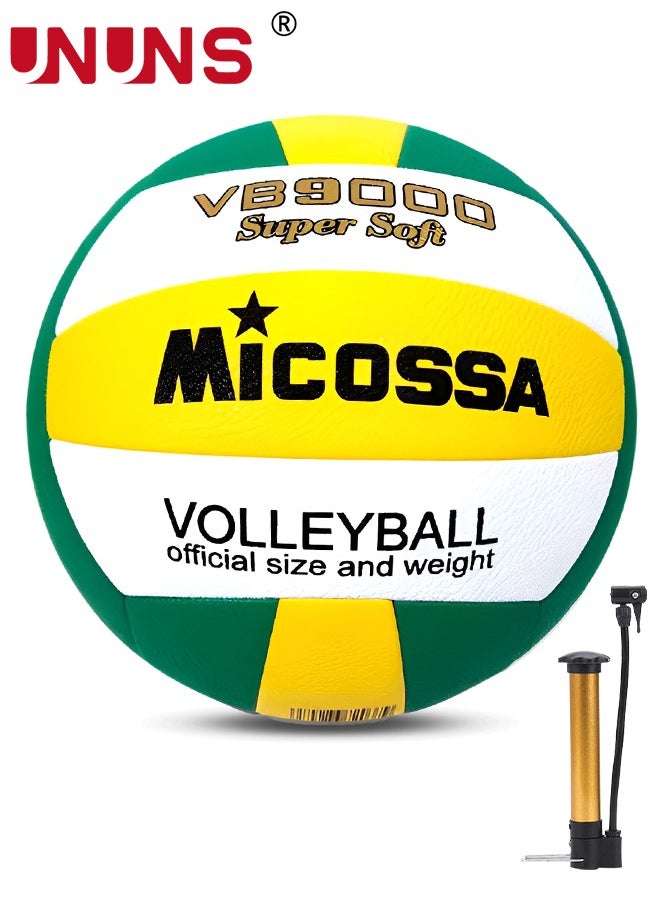 UNUNS Volleyball,Official Size 5 Volleyball,PU Leather Beach Volleyballs,Indoor Outdoor Volleyball For Kids Youth Adults,Beach Play,Match,Training Practice Volley Ball,Inflatable Volleyball With Pump  - Image 1