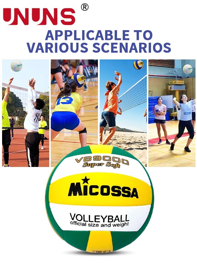 UNUNS Volleyball,Official Size 5 Volleyball,PU Leather Beach Volleyballs,Indoor Outdoor Volleyball For Kids Youth Adults,Beach Play,Match,Training Practice Volley Ball,Inflatable Volleyball With Pump  - Image 4