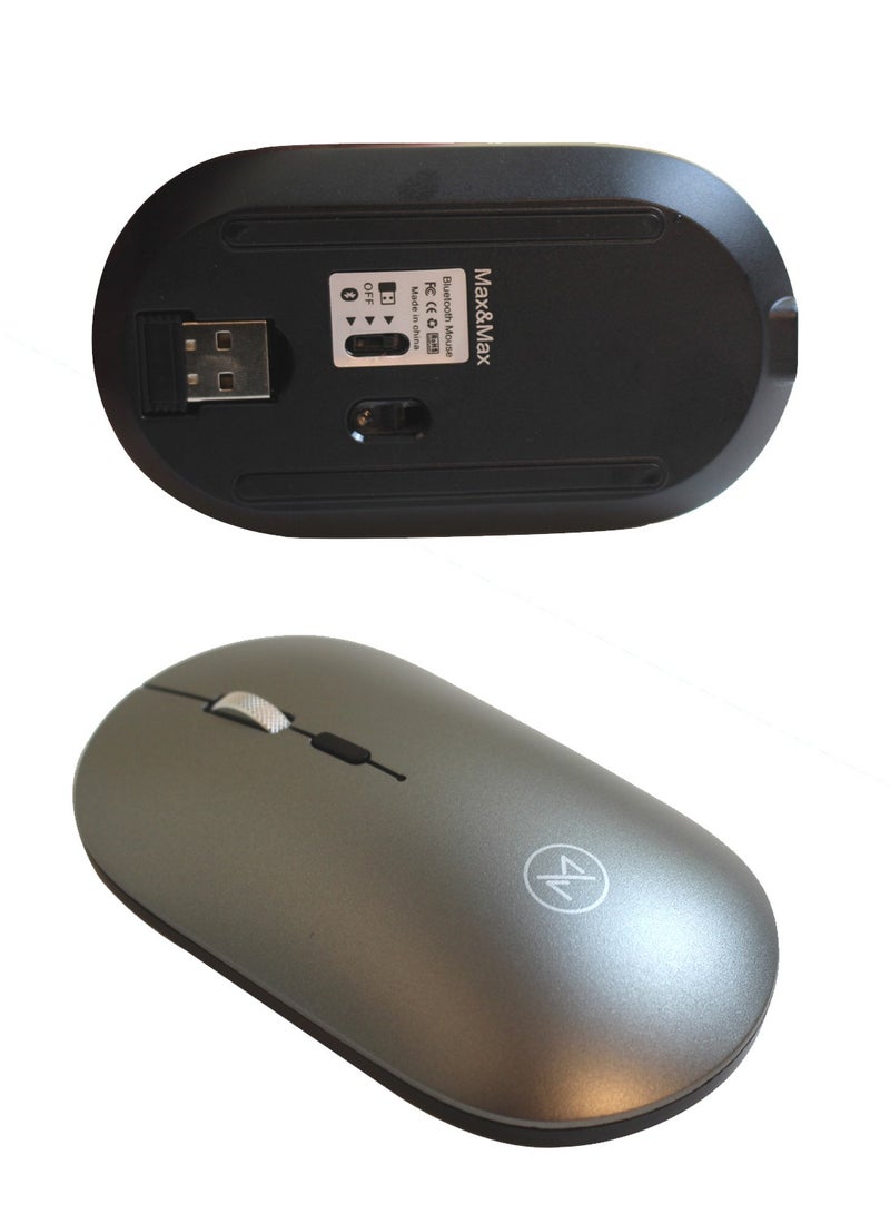 ماكس آند ماكس ماوس بصري لاسلكي قابل لإعادة الشحن - ماوس ألعاب مع DPI قابل للتعديل، وضع ثلاثي (2.4 جيجا بايت + بلوتوث مزدوج)، نقرة صامتة لأجهزة الكمبيوتر الشخصية والكمبيوتر المحمول وأجهزة Mac وiPhone وAndroid - Image 3