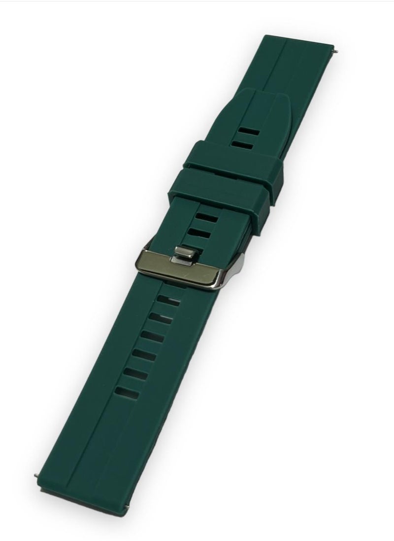 حزام ساعة ناعم من السيليكون المطاطي متوافق مع حزام 22 مم متوافق مع ساعة Xiaomi Redmi Watch 5 Active/Redmi Watch 5 Lite، 22 مم لـ - ساعة ذكية - - (حزام فقط) أخضر داكن