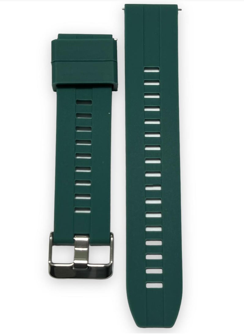 حزام ساعة ناعم من السيليكون المطاطي متوافق مع حزام 22 مم متوافق مع ساعة Xiaomi Redmi Watch 5 Active/Redmi Watch 5 Lite، 22 مم لـ - ساعة ذكية - - (حزام فقط) أخضر داكن