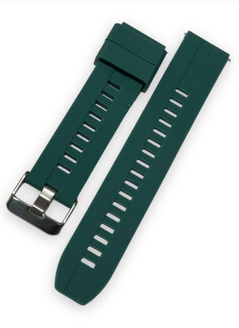 حزام ساعة ناعم من السيليكون المطاطي متوافق مع حزام 22 مم متوافق مع ساعة Xiaomi Redmi Watch 5 Active/Redmi Watch 5 Lite، 22 مم لـ - ساعة ذكية - - (حزام فقط) أخضر داكن