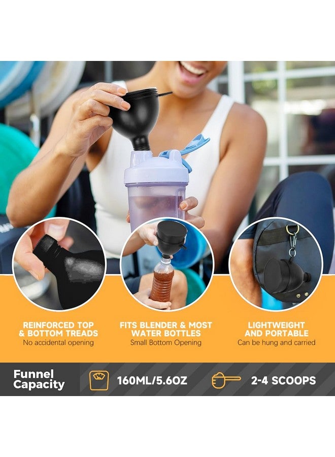 HANNEA® Protein Powder Funnel, 3 Compartment Pill Storage with Reinforced Caps to Stop Spills Supplement Container Set, Portable Protein Powder Container To Go & Dispenser Tablet - Image 4