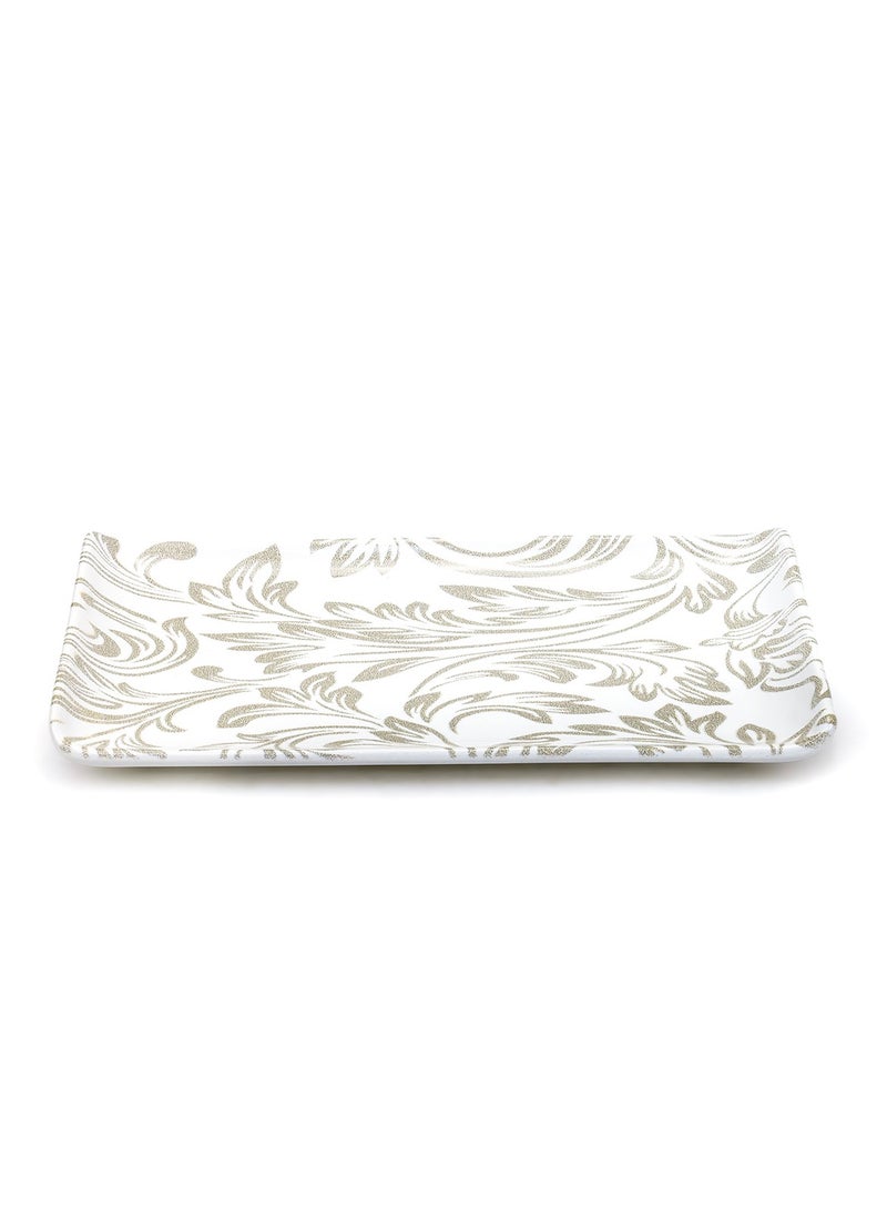 EDESSA Edessa Elana Ceramic Rectangle Serving Plate (White, 12.5 x 24cm, Set of 4)  - Image 4