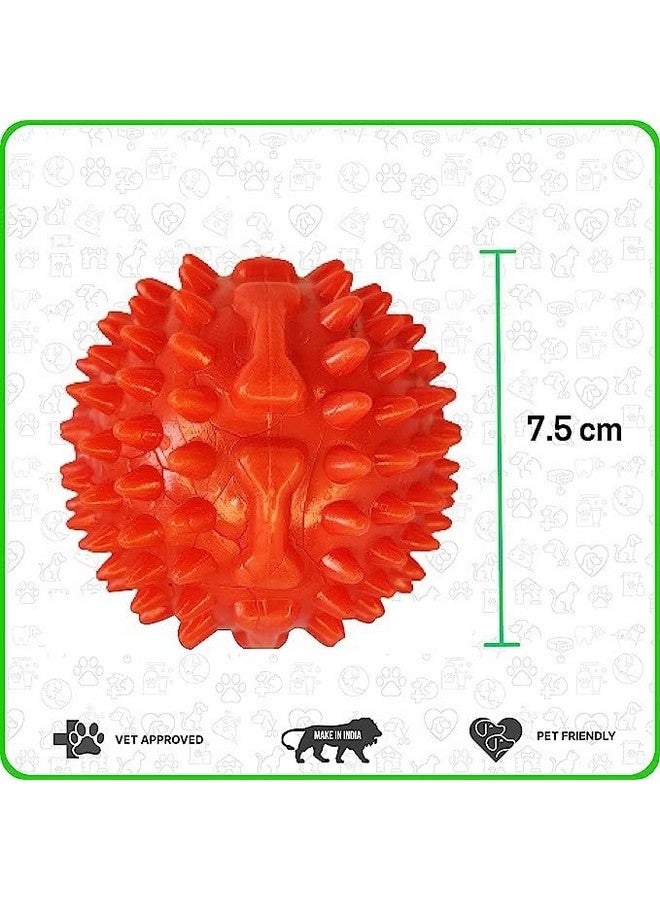 كرة التسنين الطبيعية غير السامة القوية والمتينة للغاية، لعبة المضغ والإحضار للكلاب والجراء والسلالات (أحمر) - Image 2