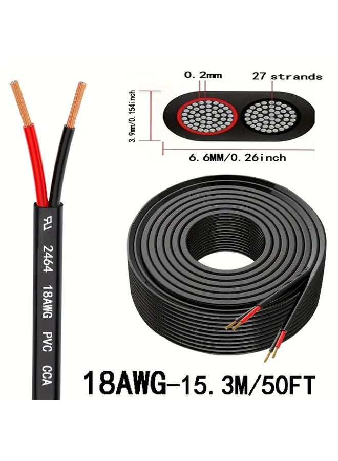 18AWG CCA Wire 602 36 Inch Twin Core PVC Copper Clad Aluminum For LED Lights Car Speakers - Image 1