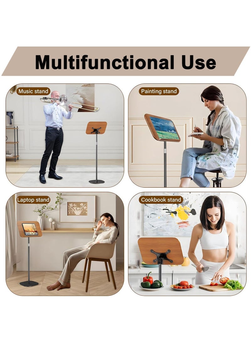 MarlaMall Portable Laptop Floor Stand, Bedside/Sofa Table with Height Adjustable 19.6-67'', Stylish Movable Workstation Floor Standing Desk for Office, Meeting Room, Living Room - Image 3