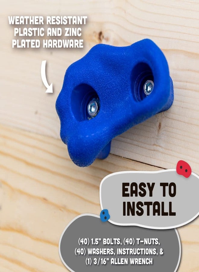 Squirrel Products 20 Large Kids Rock Climbing Holds - with Mounting Hardware for up to 1" Installation - Image 4