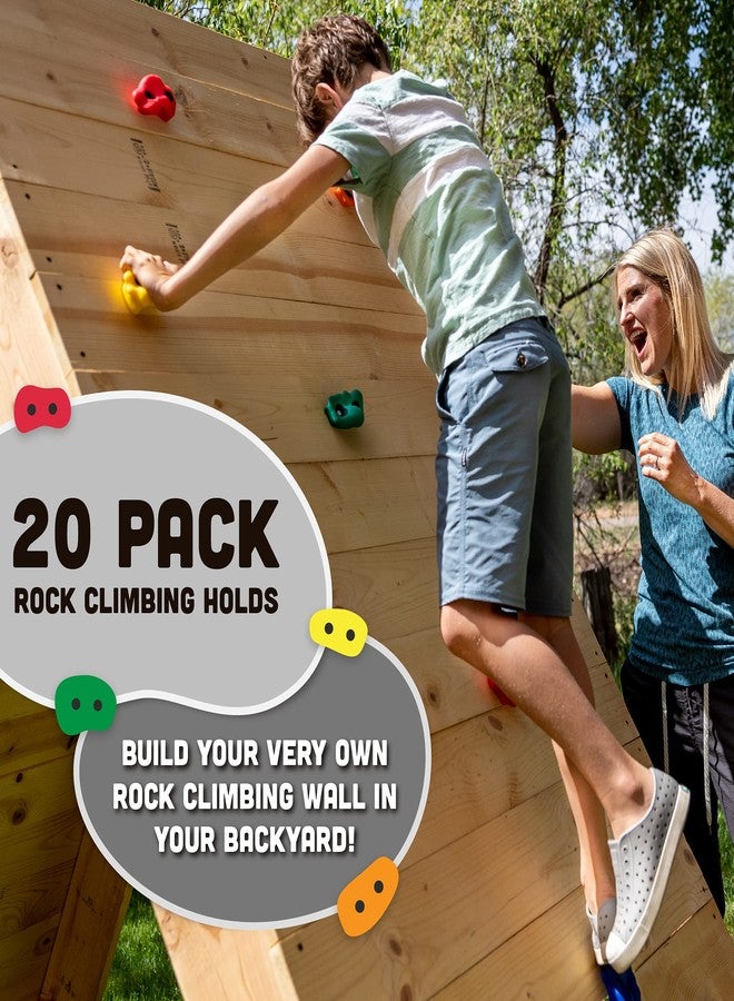 Squirrel Products 20 Large Kids Rock Climbing Holds - with Mounting Hardware for up to 1" Installation - Image 3