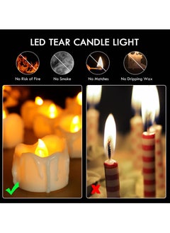 Excefore Flameless Tealight Candles, 12 Pcs LED Candles Battery Operated, Flameless Votive Candles Electric Candle for Weddings Room Birthday Party Decorations  - Image 2