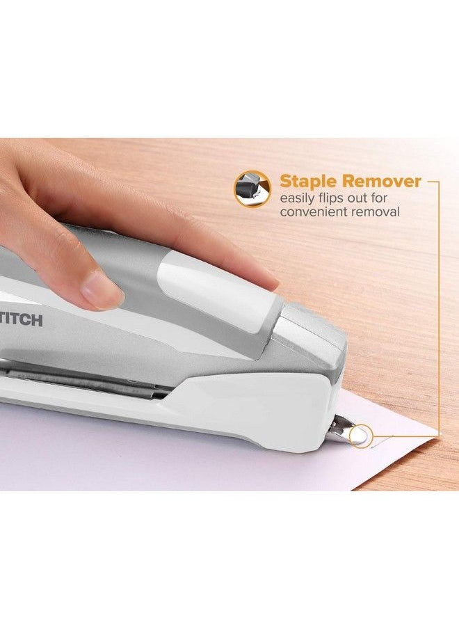 Bostitch Office Inpower+28 Executive Stapler 3 In 1 Stapler One Finger No Effort Spring Powered Stapler White Gray (1180)  - Image 4