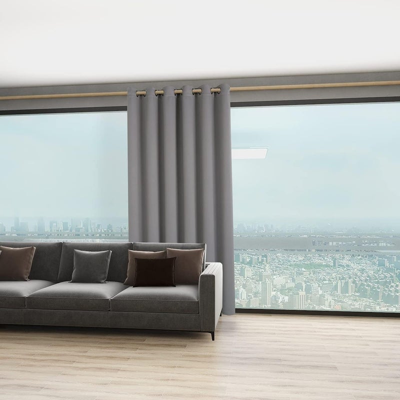 BONZER Room Divider Curtain Total Privacy Wall Wide Grommet Room Darkening Curtains for Patio Sliding Glass Door, 96L x 70W Inch (8L x 5.8W ft), 1 Panel, Silver - Image 4