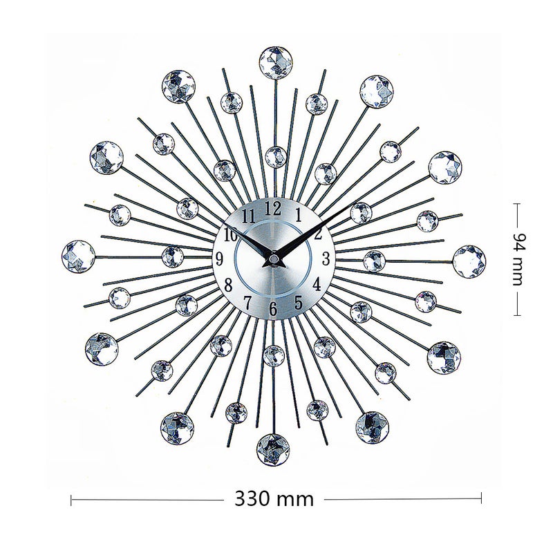 European-Style Fashion Light Luxury Crystal Creative Wall Clock Simple Living Room Clock Home Personalized Electronic Clock Wall Hanging Watch - Image 3