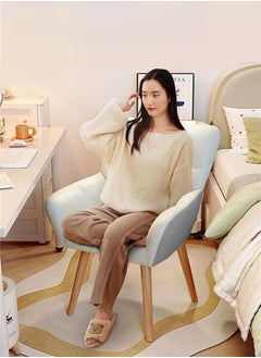 keke Upholstered Accent Chair with Wooden Legs and Matching Pillow  - Image 5