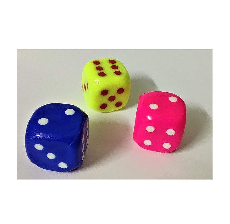SSKR Pack of 4 Piece 25mm Very Big Size Six Sided Multi Color Dice or Die for Playing Board Games and Poker Chip Set Games | Best Birthday Return Gift - Image 4