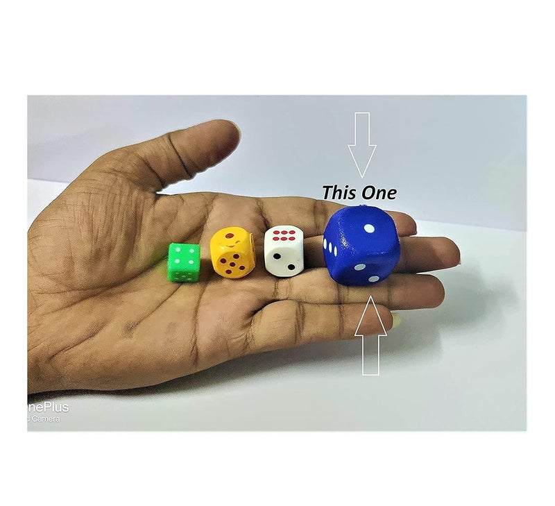SSKR Pack of 4 Piece 25mm Very Big Size Six Sided Multi Color Dice or Die for Playing Board Games and Poker Chip Set Games | Best Birthday Return Gift - Image 3