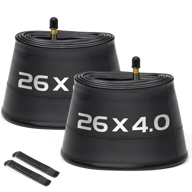 Hydencamm 2 Pack 26x4 Fat Bike Tube with AV 32mm Valve, Premium Butyl Rubber 26 x 3.50 26x3.60 26x3.80 Fat Tire Bike Tubes with 2 Tire Levers, 26x4 Bike Tube for Road/MTB/E Bike by Hydencamm(2 of One Size) - Image 4