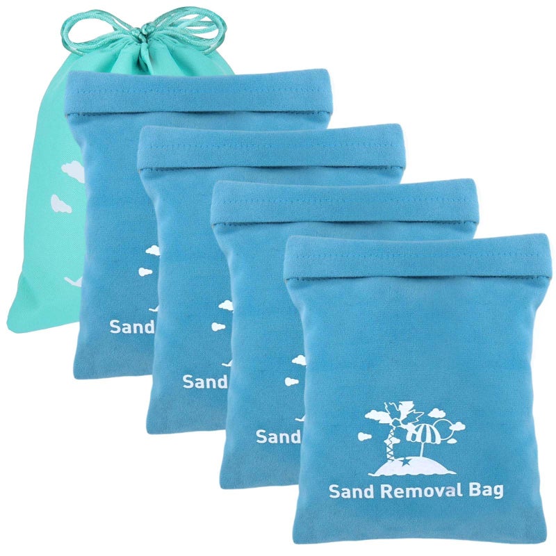 Mity rain Sand Remover for Beach Sand Eraser Wipe Mitt Bag Beach Vacation Essentials for Kids Women MustHave Beach Accessories for Summer Hawaii Travel Necessities SuppliesBlue TalcFree - Image 3