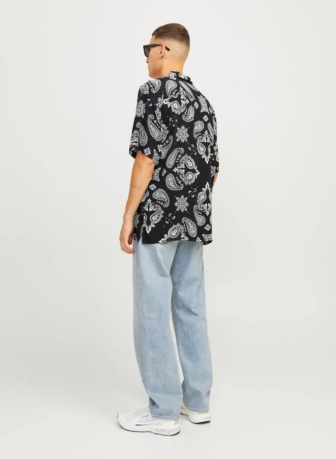 JACK & JONES Paisley Print Resort Collar Shirt