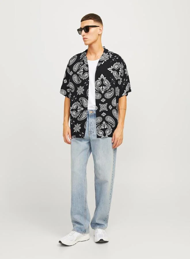 JACK & JONES Paisley Print Resort Collar Shirt