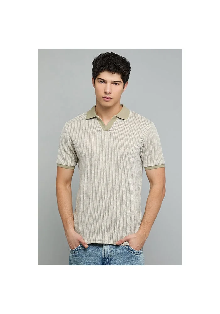 R&b Striped Polo T-Shirt with Short Sleeves