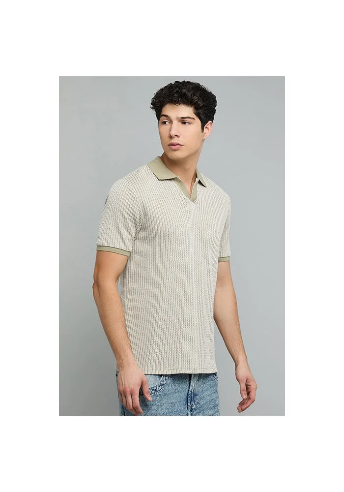 R&b Striped Polo T-Shirt with Short Sleeves