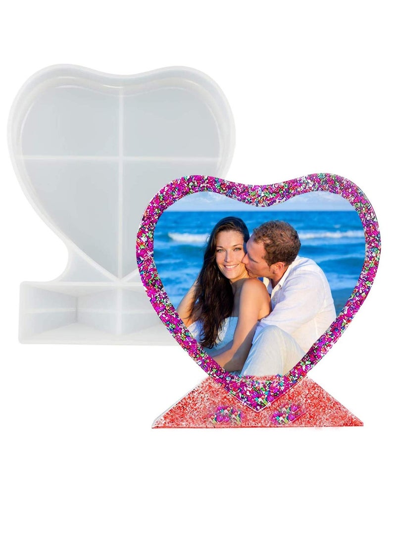 SOLARAE Photo Frame, Epoxy Resin Mold, Large Heart Picture Frame Silicone Molds, Storage Box Silicone Mold Keep Countertop Neat for Home Decoration, DIY Crafts, and Handmade Gifts - Image 1