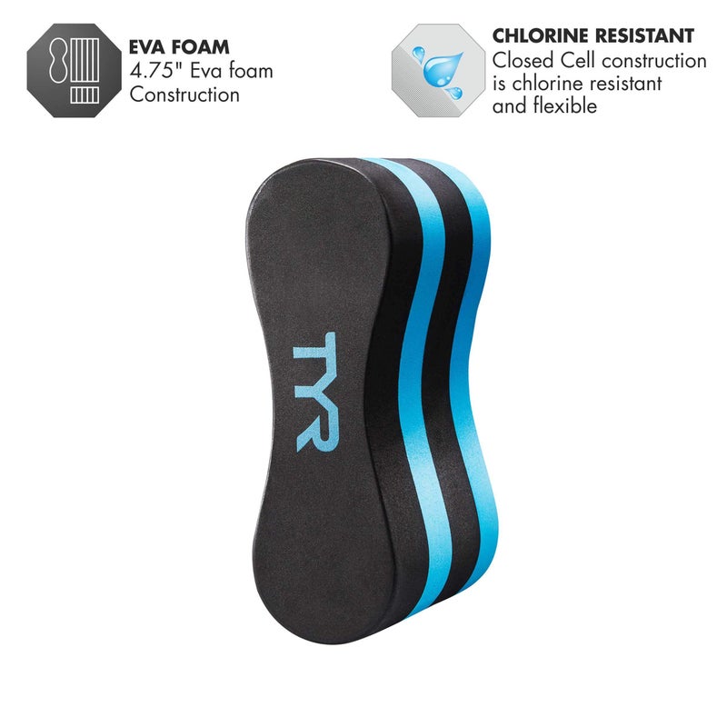 TYR Junior Pull Float, Black/Blue, 4.75 inches - Image 2