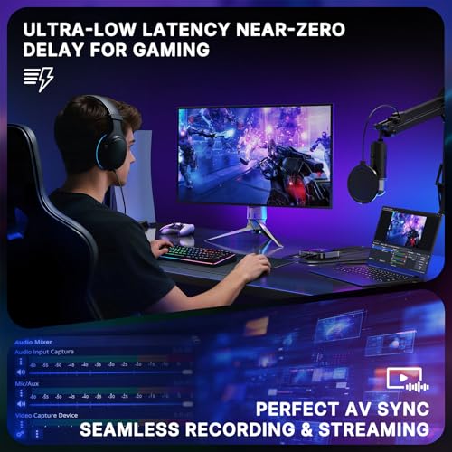 Portta DX20R HDMI Video Capture Card, Stream & Record in 4K 60Hz with Ultra-Low Latency, Passthrough for 1080p@240Hz & 2K@120Hz, USB 3.0 to PC, Support HDR, VRR, Compatible with PS5, Xbox, OBS - Image 3