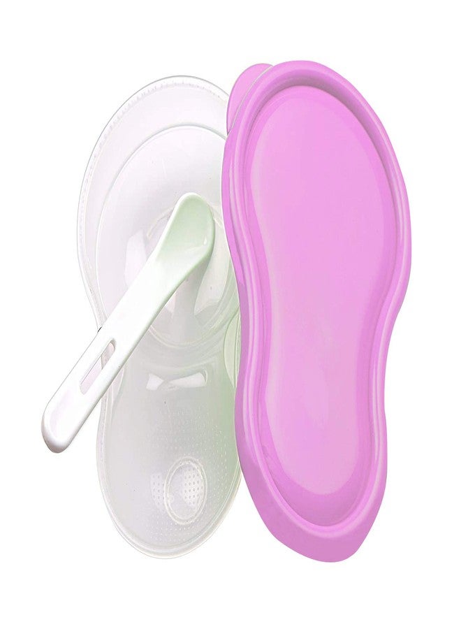 BCARE Bpa-Free Food Dish Feeding Bowl with Spoon Set for Newborn Baby Grinding Box Toddler Infants Kids 6-12 Months Pack of 1 (Pink) - Image 1