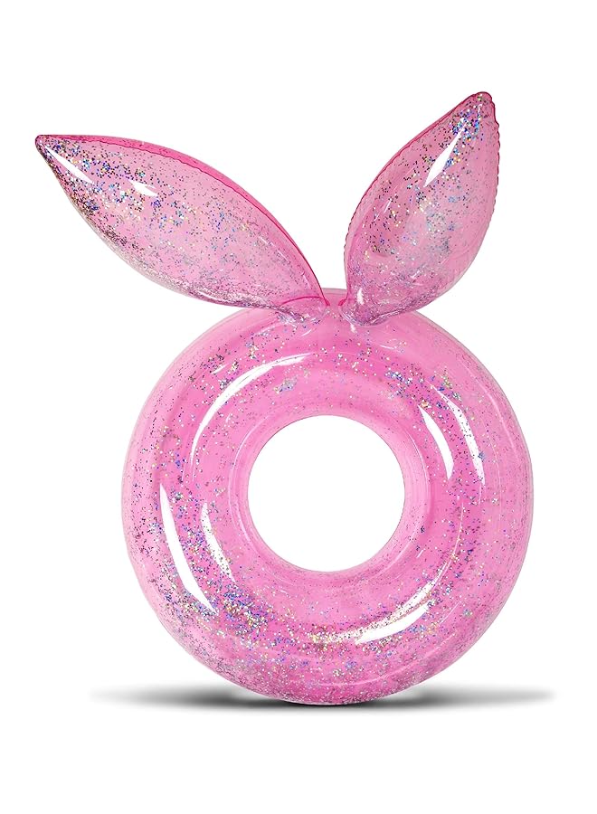 KASTWAVE Inflatable Bunny Pool Float Tube And Chairs Luxurious Fun Lounger Filled With Sparkle Confetti Cool Design Bunny Ears Water Swimming Ring Pool Floaties And Chairs For Beach Lake & Pool - Image 1