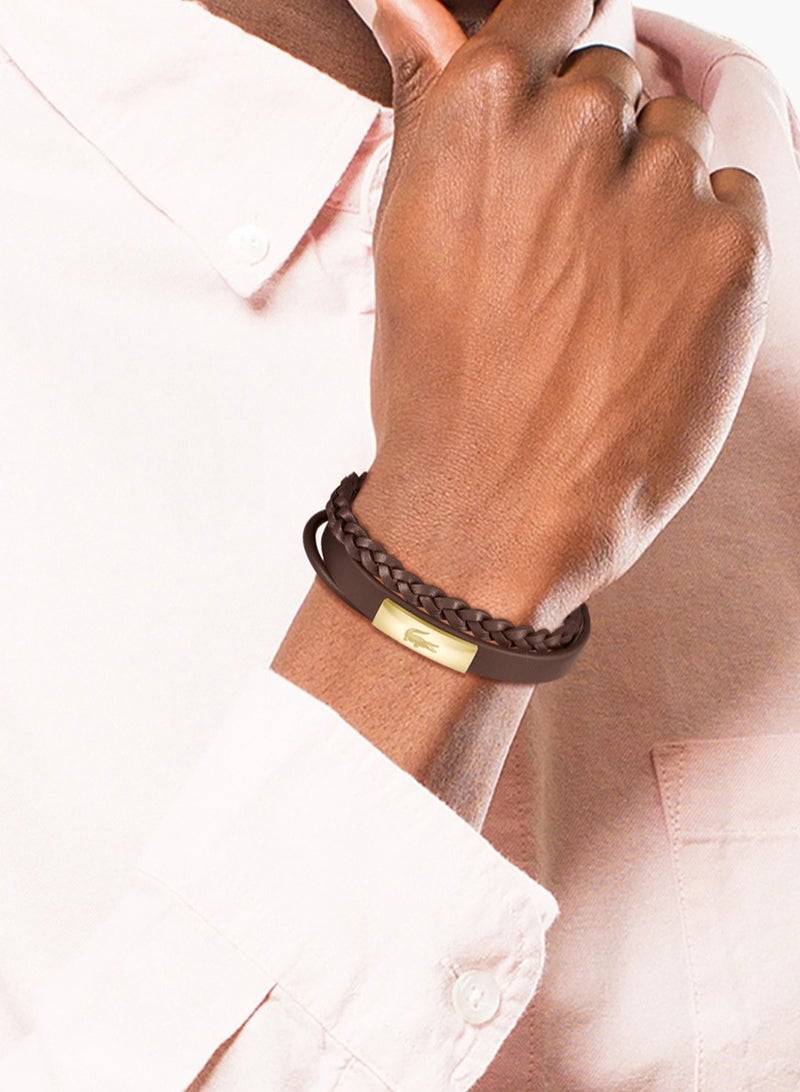 LACOSTE Lacoste Men's Brown Leather Bracelet - 2040317  - Image 3