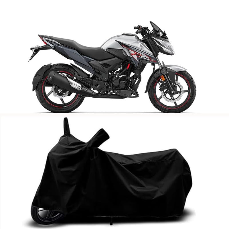 RABABLI Bike Body Cover Compatible with Honda X-Blade with All Variants Scratch-Proof, Buckle Belt – Rain, UV & Dust Resistant Windproof & All-Weather Shield (Black Color) - Image 1