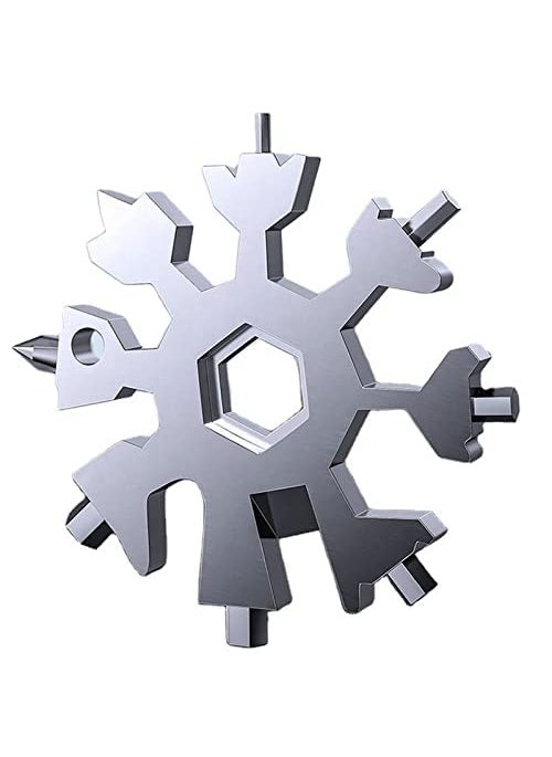 Purabelle Purabelle 18in1 Snowflake MultiTool Bottle Opener Cutter Incredible Tool Christmas Keychain Portable Handy Multi ToolSilver  - Image 1