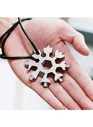 Purabelle Purabelle 18in1 Snowflake MultiTool Bottle Opener Cutter Incredible Tool Christmas Keychain Portable Handy Multi ToolSilver  - Image 2