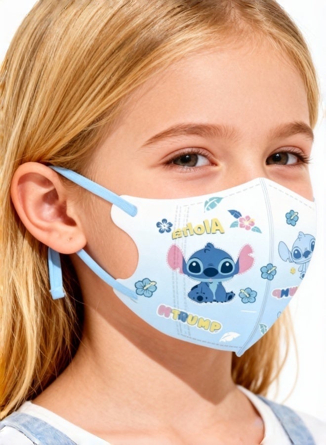 20 قطعة أقنعة وجه أطفال ثلاثية الأبعاد برسوم كرتون لطيفة، ناعمة، مغلفة بشكل فردي، قابلة للتعديل، مناسبة للمدرسة والأنشطة الخارجية - Image 4