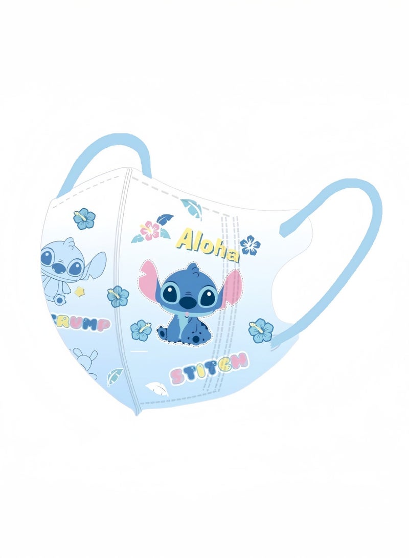 20 قطعة أقنعة وجه أطفال ثلاثية الأبعاد برسوم كرتون لطيفة، ناعمة، مغلفة بشكل فردي، قابلة للتعديل، مناسبة للمدرسة والأنشطة الخارجية - Image 2