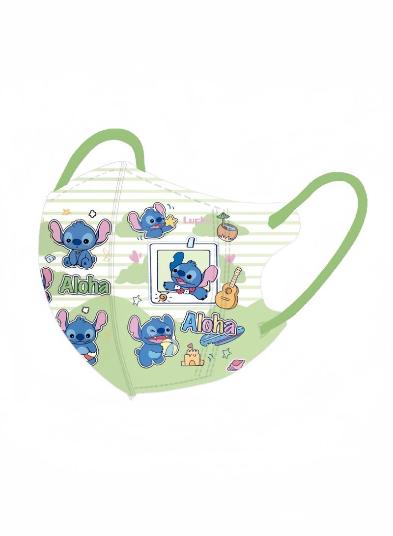 20 قطعة أقنعة وجه أطفال ثلاثية الأبعاد برسوم كرتون لطيفة، ناعمة، مغلفة بشكل فردي، قابلة للتعديل، مناسبة للمدرسة والأنشطة الخارجية - Image 3