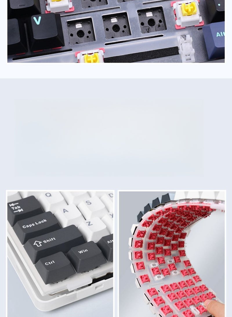 AULA 87 Key Mechanical Keyboard - Gasket Structure - Full Key Hot Swappable - RGB Lights - Wireless Bluetooth Connection - Gaming Keyboard And Office Keyboard - Image 3